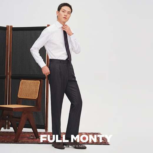 Monty Monty Men's informal azul marino azul DP No-hierro Nail elegante longitud abotonada
