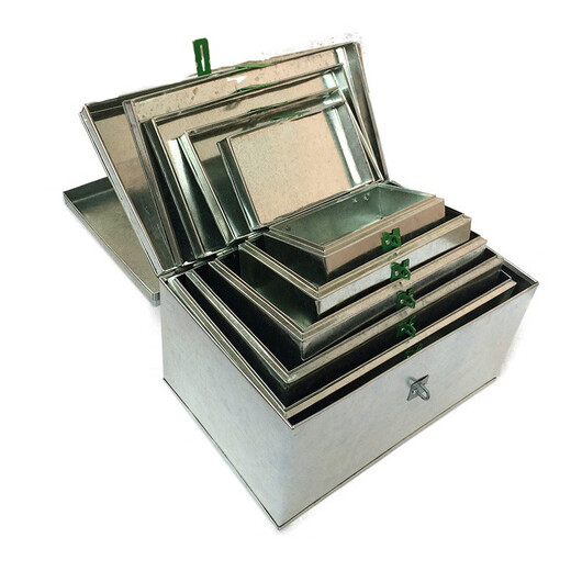 Huixiang lockable iron box metal storage box money box iron box white iron cover and thickened tool box large handmade box storage No. 4 29.*17*8