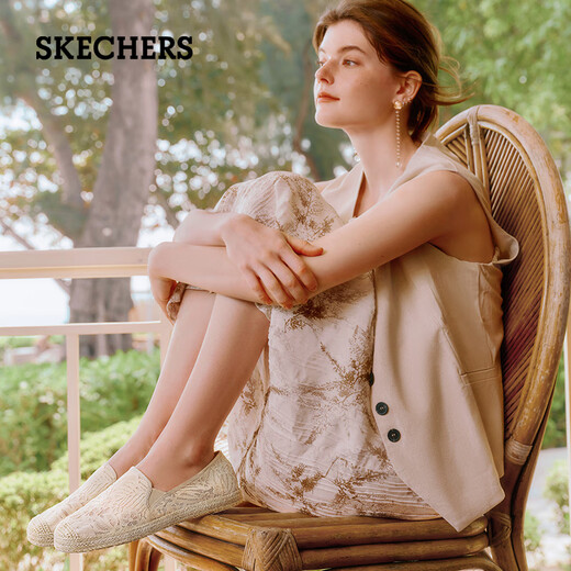 Skechers Damenschuhe Herbst Fischerschuhe Single Schuhe neue chinesische Spitze flache Schuhe flacher Mund Ein-Fuß-Pendelschuhe 113025