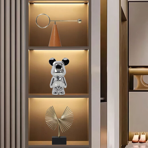Soft Decoration Ornamente High-End- und luxuriöser Modellzimmer Wohnzimmer TV-Schrank Open Grid Sales Office Bücherregal Dekoration Kombination 1