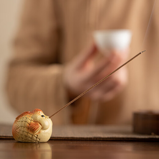 Creative bubble fish tea pet at noon, purple sand cute kung fu tea set ornaments, handmade tea, incense, tea ceremony accessories, purple sand tea pet, puffer fish