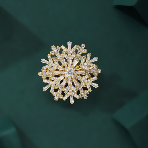 QUAMER gold store high-end luxury atmospheric rotating snowflake brooch 2023 new trendy brooch brooch 100 silver snowflakes