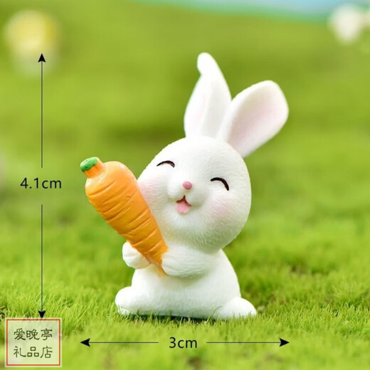 Micro-landscape resin small rabbit ornaments Mini animal bonsai succulent decoration cute desktop ornaments House