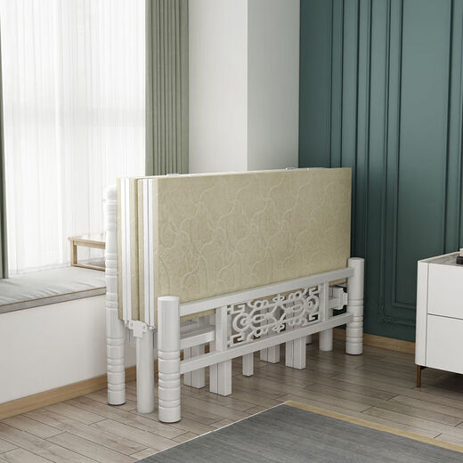 Stadtdach-Miethaus Klappbett verdickt dicklebige Doppelbett High-End-Lunchpause für Erwachsene, das ein Stahlbett mit einem Stahlbett weiße Römische Bett 1,2 Meter breit
