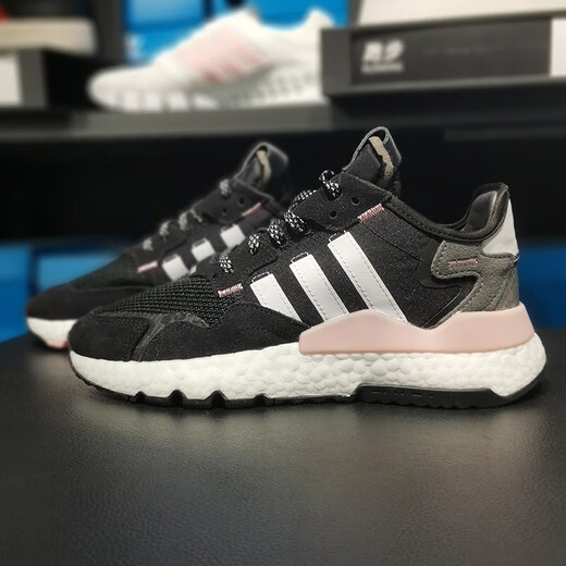 阿迪达斯 （adidas）新款三叶草跑步鞋女鞋夏季减震网面透气轻便运动休闲鞋H01737 FV3880黑色蛇纹 39