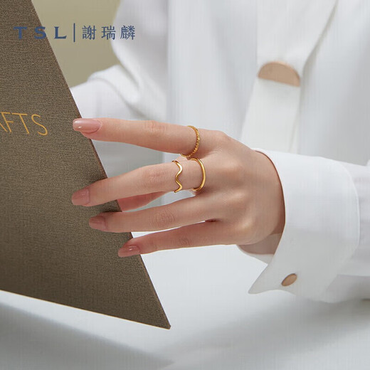 Xie Ruilin (TSL) gold ring 5G craft honeycomb ring ring YS507 15 rings (about 1.7g)