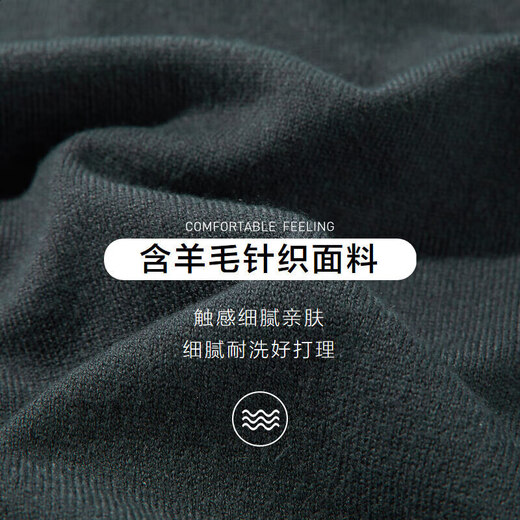 HLA Heilan House brand exclusive long-sleeved sweater for men light business classic round neck sweater with wool