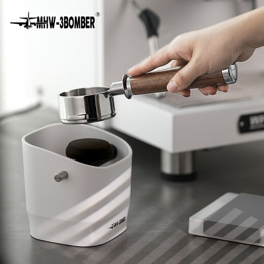 MHW-3BOMBER Bomber Solid Wood Bottomless Handle Bo Fu/E61/La Ma Extraction Modified Coffee Machine Accessories Solid Wood Bottomless Handle-58mm Universal-Three Ears