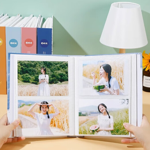 
Oliven 6-inch 200 interstitial oil painting storage book Large capacity family photo album This couple's graduation memorial photo album (200 6-inch plastic) - Hello Time
