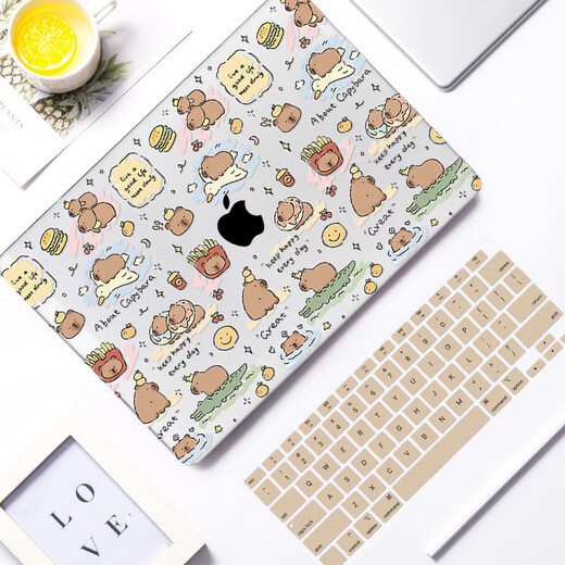 TLXTmacbookpro protective case suitable for Apple laptop 13.3-inch air13 case 2023 new 15-inch mac computer thin 13.6-inch 14-inch dust protection case Kapibala-T723 gift gold keyboard film + Typec adapter Please contact customer for other models