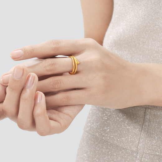 Zhou Shengshengyong -Serie Gold Ring, Vollgoldpaar Ring, Hochzeitsvorschlag und Hochzeitsanzug 15912R, Preis 11 Kreise - 3,69 Gramm (einschließlich Arbeitskosten 100 Yuan)