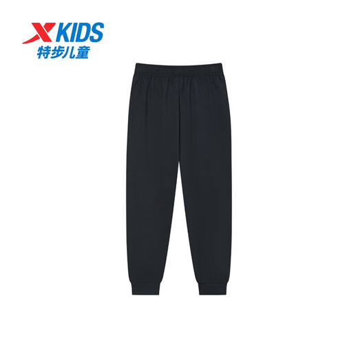 特步（XTEP）儿童童装男女童中大童时尚百搭运动针织长裤 纯正黑 165cm