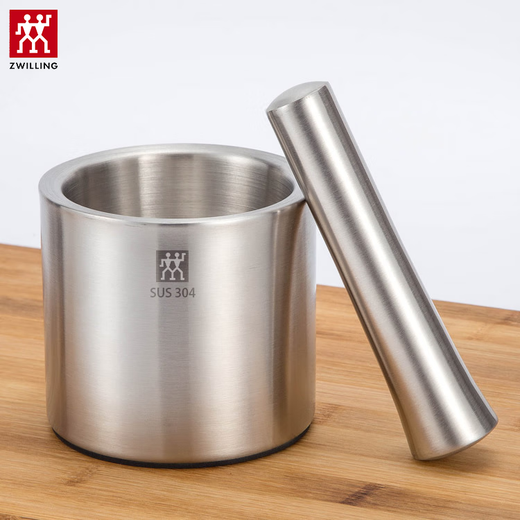 Zwilling German masher solid garlic masher household grinding jar manual garlic masher garlic mortar 304 stainless steel-mashing bowl