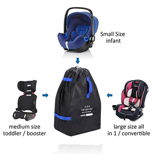 Jingmengyuan Kindersicherheit Sitzwagen für Lagerbeutel Staubdichte Beutel Bündel Tasche Extra Dicke Polyester Stoff schwarz und blau 45*45*85