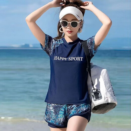 督型（DUXING）泳衣女2025新款游泳衣女款保守大码胖微胖女孩泡温泉分体泳装 6167黑配灰 M 建议80-95斤