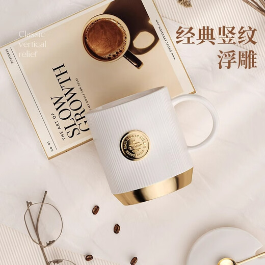 Vanow Kids咖啡杯保温杯女马克杯高颜值水杯子生日定制刻字logo伴手礼品 樱花粉-陶瓷内胆【红礼盒】