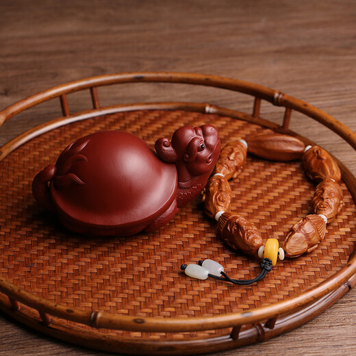 Qi century Yixing raw ore purple clay tea pet ornaments can raise fortune dragon turtles and famous masters fully handmade tea playing Kung Fu tea sets with collection certificates