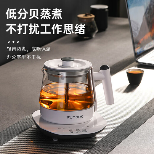 FUNORK tea kettle steam spray health kettle insulated black tea steam tea kettle office tea and water all-in-one smart model 0.8L