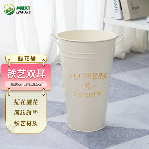 Rümke iron wake-up flower bucket household flower bucket flower shop flower arrangement container fake flower decoration flower arrangement mud iron bucket dry flower bucket 6712