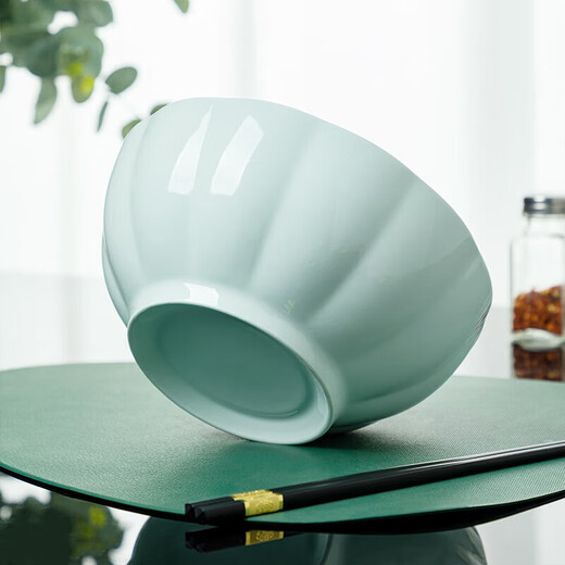 Tao Xianghui ceramic noodle bowl household microwave large rice bowl soup bowl 4 shadow celadon 6-inch Jingdezhen instant noodle bowl set