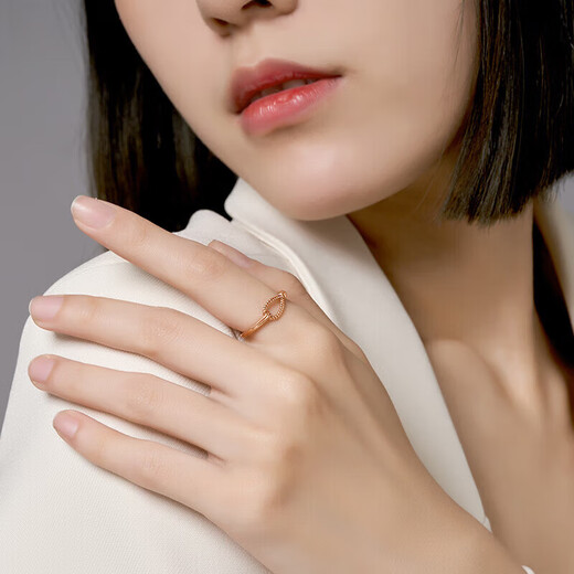 Trendy Acer to Simple Finger Buckle 18K Gold Ring for Women Rose Gold Color Gold Bracelet Stackable Ring Buckle for Girlfriend’s Birthday Gift No. 15