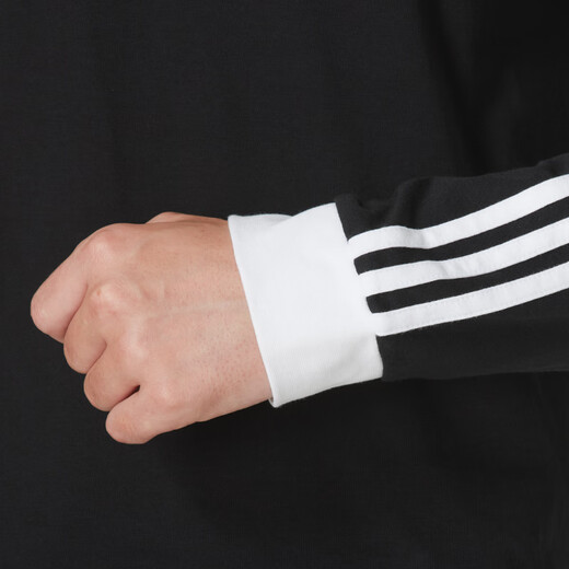 Adidas clover Männer- und Frauenkleidung 2025 Sommer neues Paar Slim Long Sleeve T-Shirt Cotton Atmungsfreie lässige Sportbekleidung Schwarz/IA4877 2XL