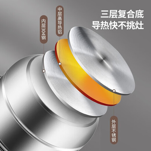 美厨（maxcook）蒸锅 304不锈钢30cm二层蒸锅 加厚复底汤锅 燃气电磁炉通用MCZ222