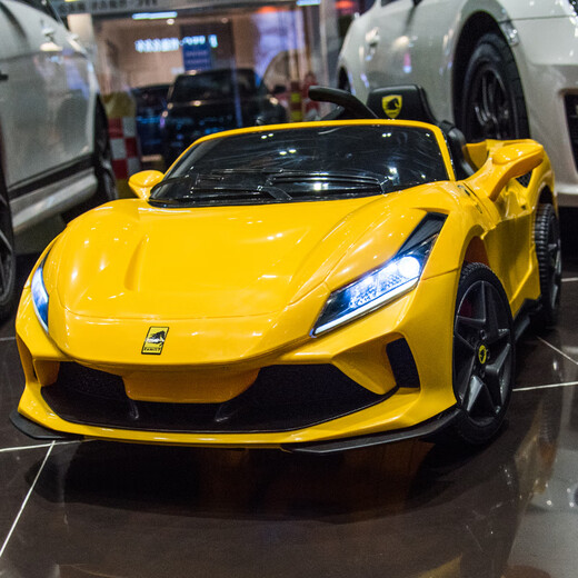 WORK BABY Ferrari children's electric car four-wheel remote control car baby toy car can sit adults and children charging single drive small battery without remote control