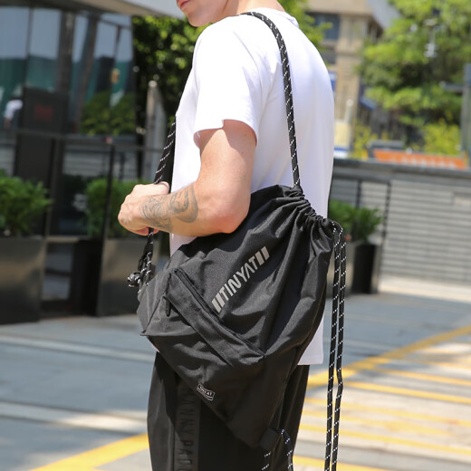 Tianyi TINYAT sports backpack men's football basketball bag badminton training fitness bag drawstring backpack women's drawstring pocket 118 black