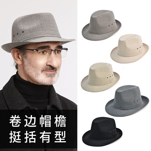 Somubay mittleren und älteren Männer Frühlings- und Herbst Britisch-Flat-Hut Retro Gentleman Hut Dad Opa Herbst und Winter alter Mann Jazzhut Masky Gray 58 cm