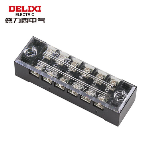 Delixi electrical terminal block TB series combined terminal block 15A 6-position flame retardant and anti-corrosion connection block terminal TB1506