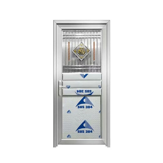 Vinoa stainless steel door 304 anti-theft home entrance door single door rental balcony outdoor iron door single door 201 890*2050 inner left open right lock