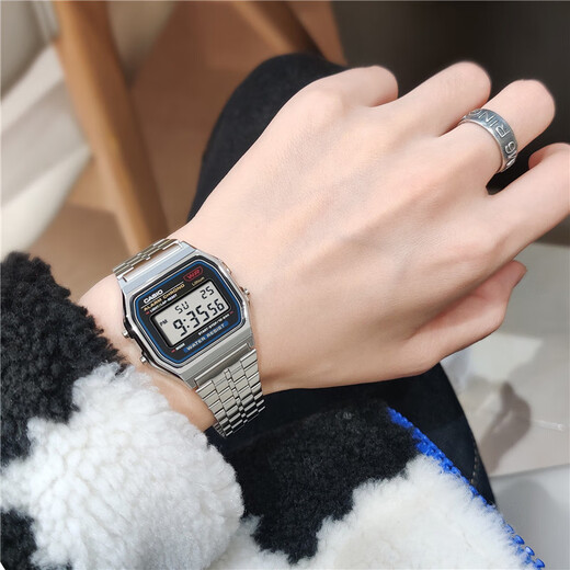 Casio retro classic student sports waterproof couple's luminous electronic watch unisex small square Valentine's Day gift A159WA-N1D (same model as Xiaoharu) Jingcang Jingpei