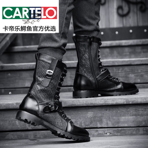 Cartelo Light Luxury High-End Spoced Toe British Schnürstiefel Herrenstiefel Inner erhöhte Martin Boots Herren Lederstiefel Schwarze Innere Erhöht 38 38