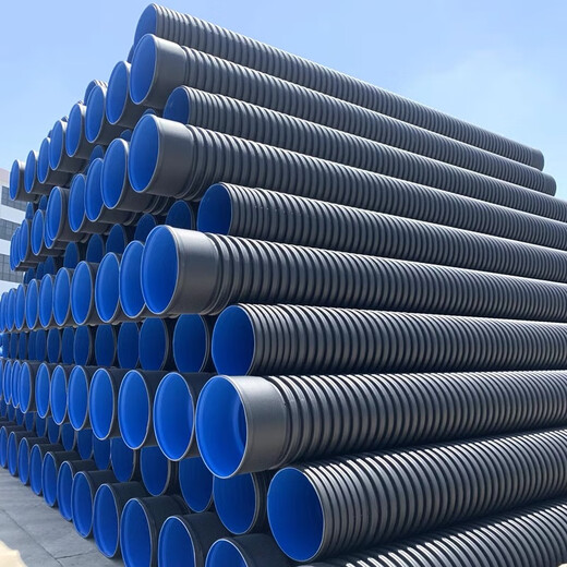 HDPE steel tape wrapped pipe double wall corrugated reinforced structure wall carat pipe B type A type sewage hollow wall water supply pipe DN1700