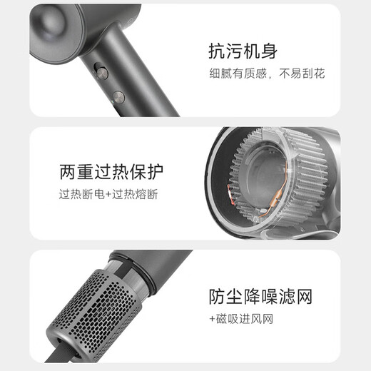 Tangnian household hair dryer negative ion does not damage the power generation hair dryer portable high-power quick-drying high-speed hair dryer negative ion low-noise hair dryer Chinese Valentine's Day gift for girlfriend, matte gray | classic and versatile