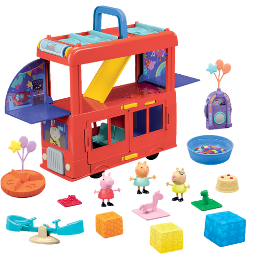 [80% neuf] Peppa Pig Toys Party Party Double-Decker Bus Set Children's's Children's's House, Boys and Girls Anniversaire Graduation Gift