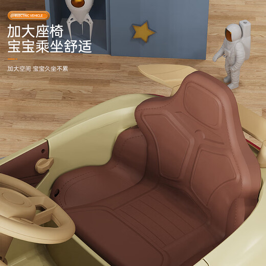 
Felinsman children's electric car four-wheeled car can be seated remotely controlled toys children's car 1-10-year-old children's day gifts Single drive + early education + swing + Bluetooth remote control Khaki four-wheeled electric car