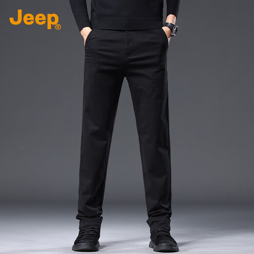 JEEP Jeep high-end men's casual pants men's 2026 spring business loose straight pants pure cotton trendy brand long pants men's pants
