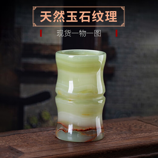 Platinum Xixi Natural Jade Pen Holder Шаг за шагом к высококачественным офисным настольным украшениям.