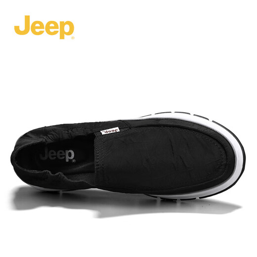 Chaussures pour hommes Jeep Printemps et automne léger respirant des chaussures de toile de pédale d'un pied Foot's Foot Sole Sole Casual Chores non glissa Lazy Driving Chaussures Black (Sports Taille) 41