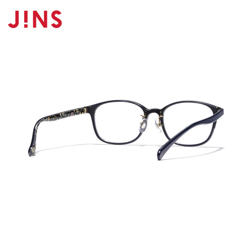 Jins Myopia Gafas con lentes, magnífico patrón floral, las gafas de damas se pueden equipar con lentes de luz anti-blue, LRF23A055 694 Negro 1.60 (más delgado)