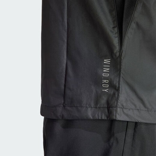 Adidas jacket men's 2025 summer new sportswear running fitness training woven hooded jacket casual top IN1483 black M