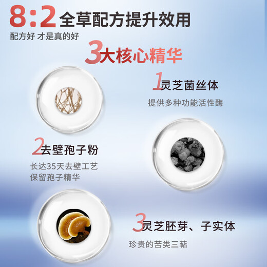 粤微全灵芝孢子粉免疫调节酶法破壁多糖三萜中老年成人保健品送礼 【有机灵芝】2g/袋*30袋/盒