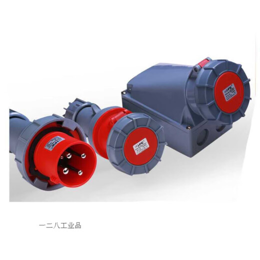 Hefeng IP67 Waterproof 63A125A Nylon Aviation Aviation Connector de enchufe 3 núcleo 4 cables 5 agujeros de alta potencia HFN-1342 63A Caón abierto de cuatro núcleos rojo