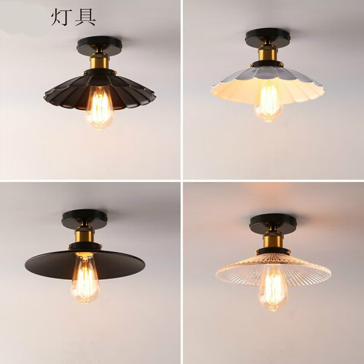 Caixiao American retro ceiling lamp outdoor door foyer home outdoor aisle corridor light balcony entrance door front light 003 diameter 30 cm warm light 8 watts