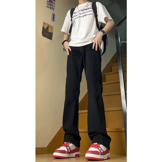 
Jian Xingheng American retro jeans men's spring and autumn new straight slim fit micro-flare high street vibe pants men's casual trousers DDD-686 retro blue 3XL 160-180Jin [Jin equals 0.5 kg]