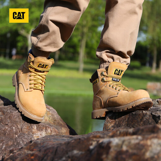 Cat Carter Big Big Yellow Boots Boots Martin Boots Hombres de acero para hombres Cabezal de acero contra la colisión P89162O1BDC25 Amarillo 40