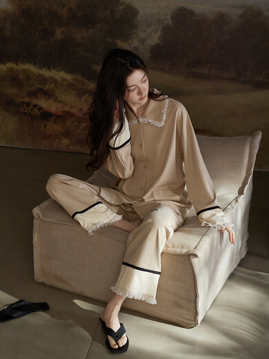 Tonyu (tongyu) pijama para mujeres algodón modal de algodón y otoño ropa casera de manga larga para mujeres puede usar nuevos trajes sueltos para mujeres m3884 m 160