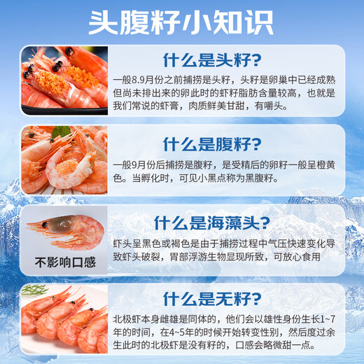 Yanhao Fisheries Cooked Frozen Arctic Sweet Shrimp with Seeds Net Weight 3 Jin Jin equal to 0.5 kg (MSC Certification) 90/120 Thawed and ready to eat 25 years new
